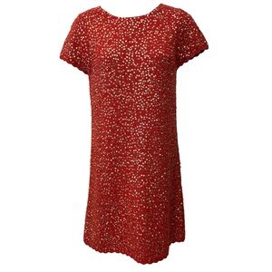 Manoush Orange Knit Dress with Gold Sequins size Med